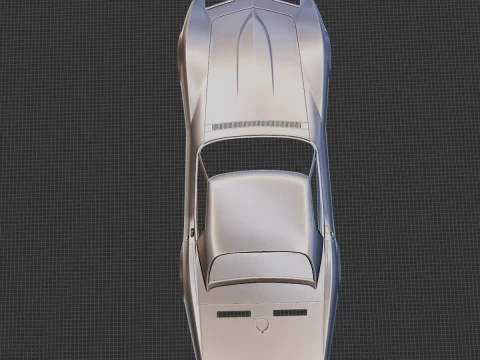 Chevrolet Corvette 1968 Body STL 3D Model