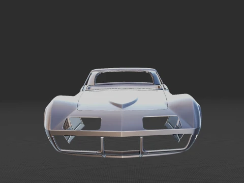 Chevrolet Corvette 1968 Body STL 3D Model