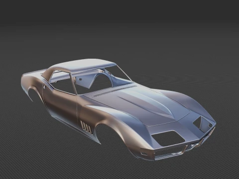 Chevrolet Corvette 1968 Body STL 3D Model