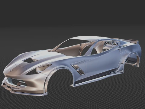 Chevrolet Corvette Carbon Body STL Model 3D