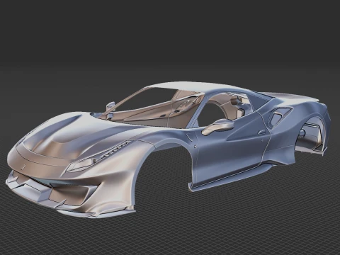 Nadwozie Ferrari 488 Pista 2019 STL Model 3D