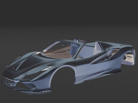 페라리 F8 스파이더 2020 바디 STL 3D 모델