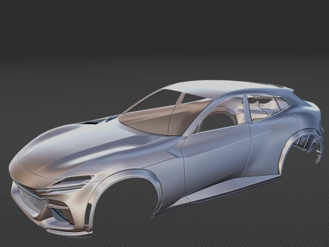 Ferrari Purosangue Body STL 3D Model