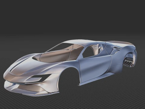 Ferrari SF90 Spider 2021 Body STL 3D 모델