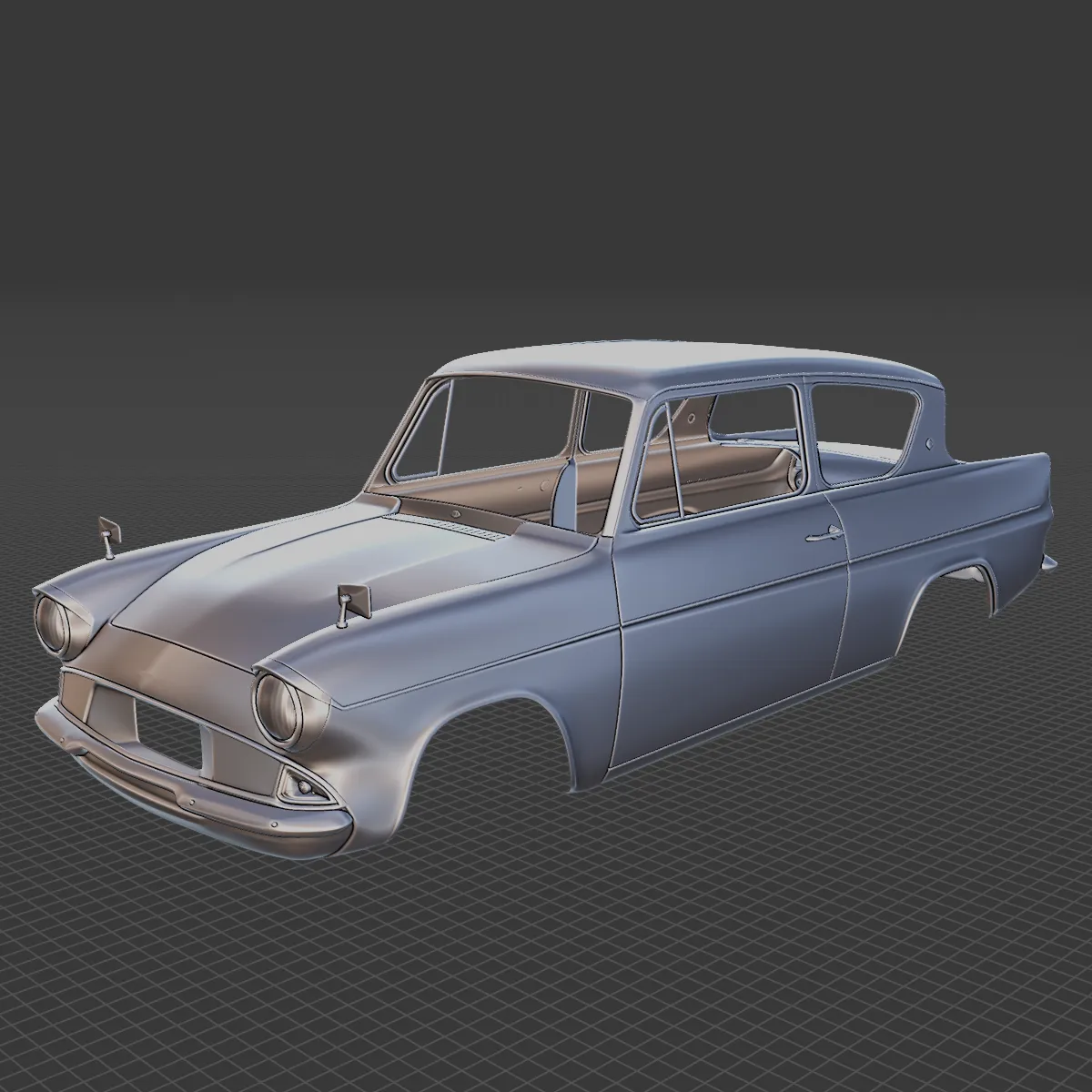 Anglia 105E 1967 Body STL 3D Model .c4d .max .obj .3ds .fbx .stl .blend 