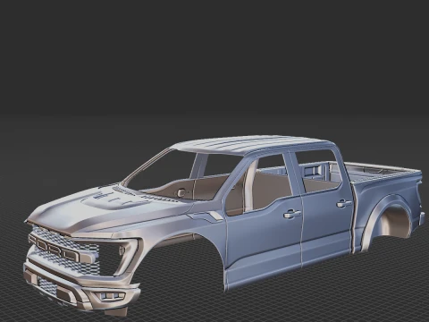 F-150 Raptor Cabina regular 2022 Carrocer&iacute;a STL Modelo 3D