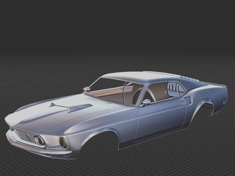 Mustang Boss 1969 Body STL Modelo 3D