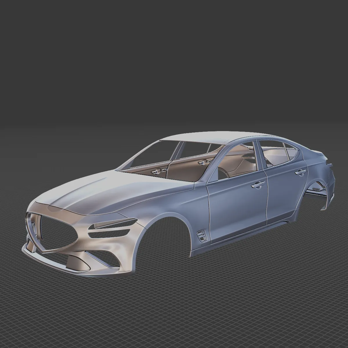 Genesis G70 2022 Body STL 3D Model .c4d .max .obj .3ds .fbx .stl .blend