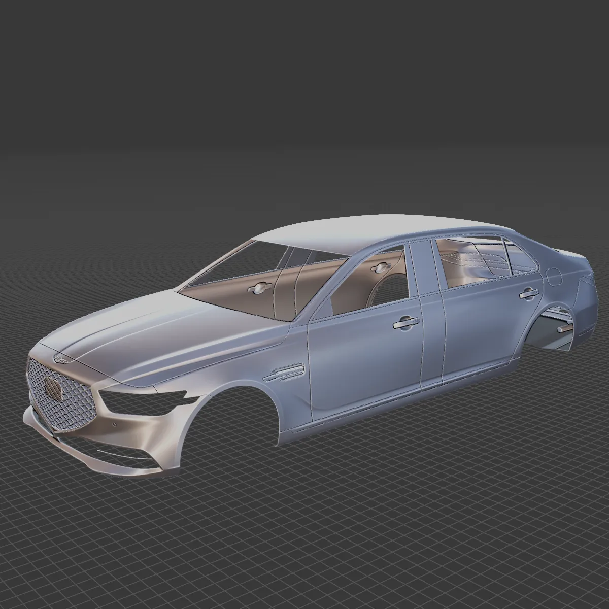 Genesis G90 2020 Body STL 3D Model .c4d .max .obj .3ds .fbx .stl .blend