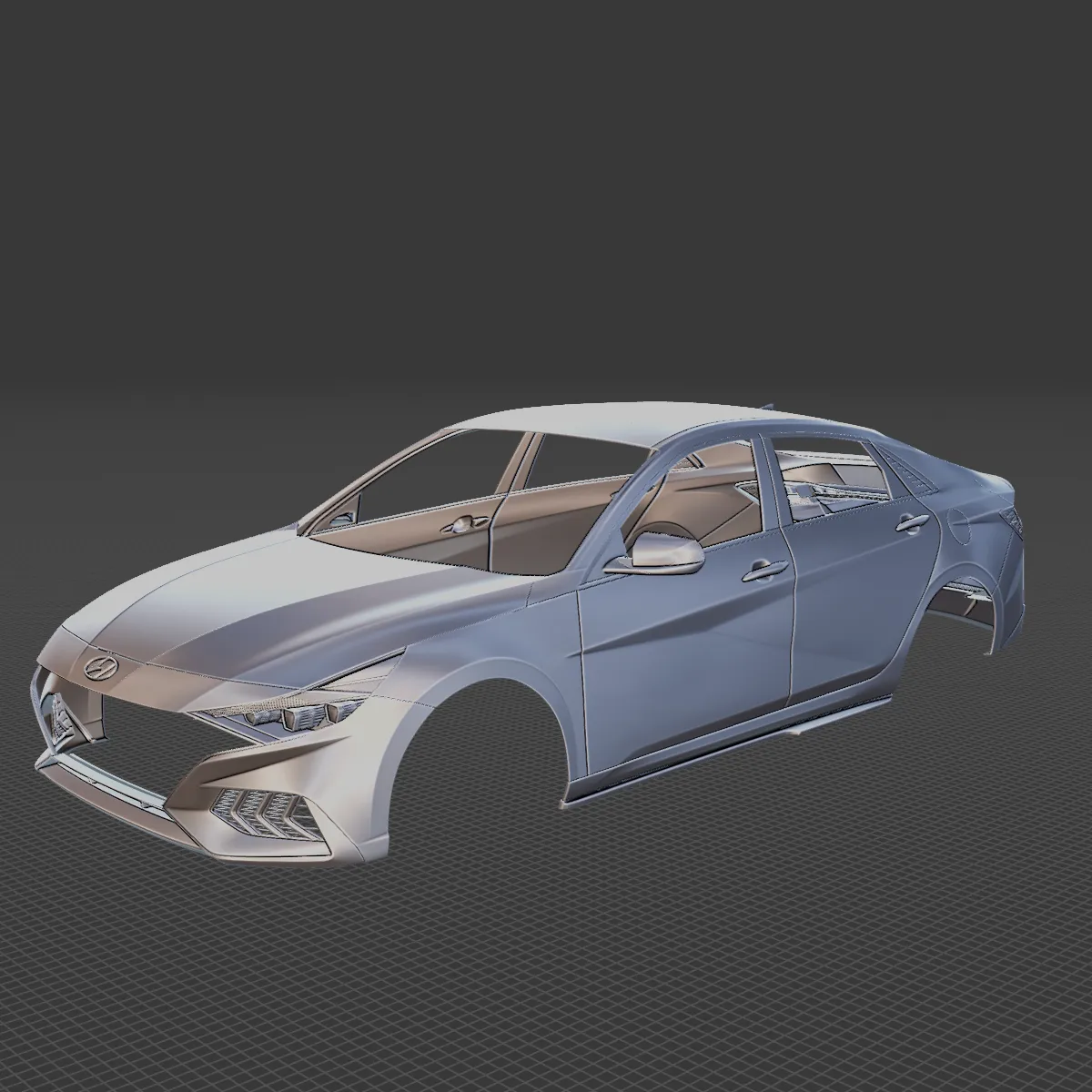 Hyundai Elantra N Line 2021 Body STL 3D Model .c4d .max .obj .3ds .fbx .stl .blend 