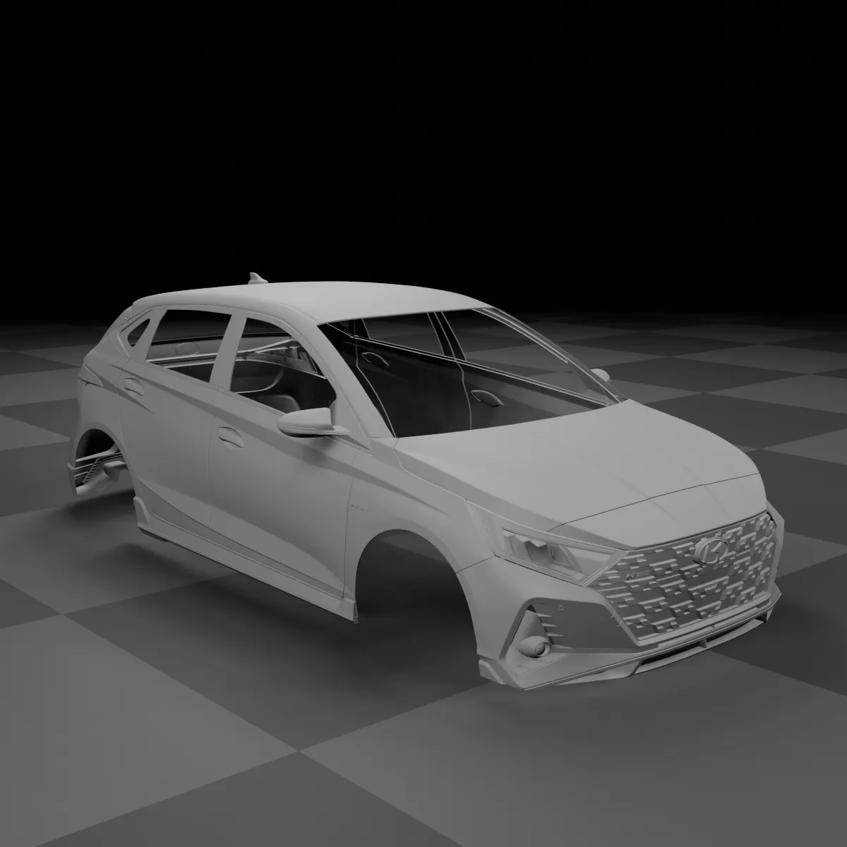 Hyundai i20 N Line 2021 Body STL 3D Model .c4d .max .obj .3ds .fbx .stl .blend 