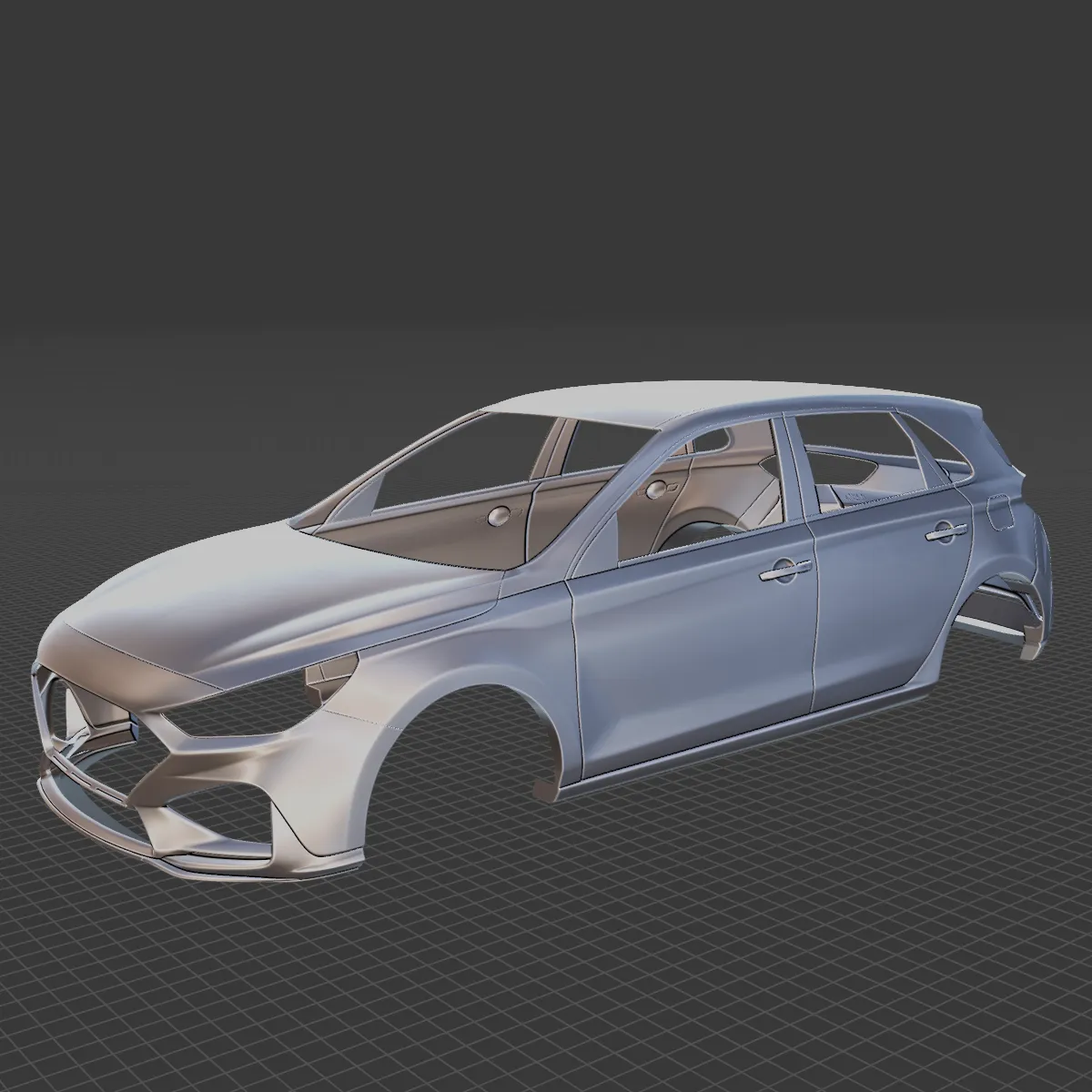 Hyundai i30 N Line 2020 Body STL 3D Model .c4d .max .obj .3ds .fbx .stl .blend 