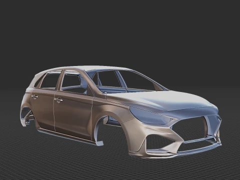 Hyundai i30 N Line 2020 Body STL 3D Model