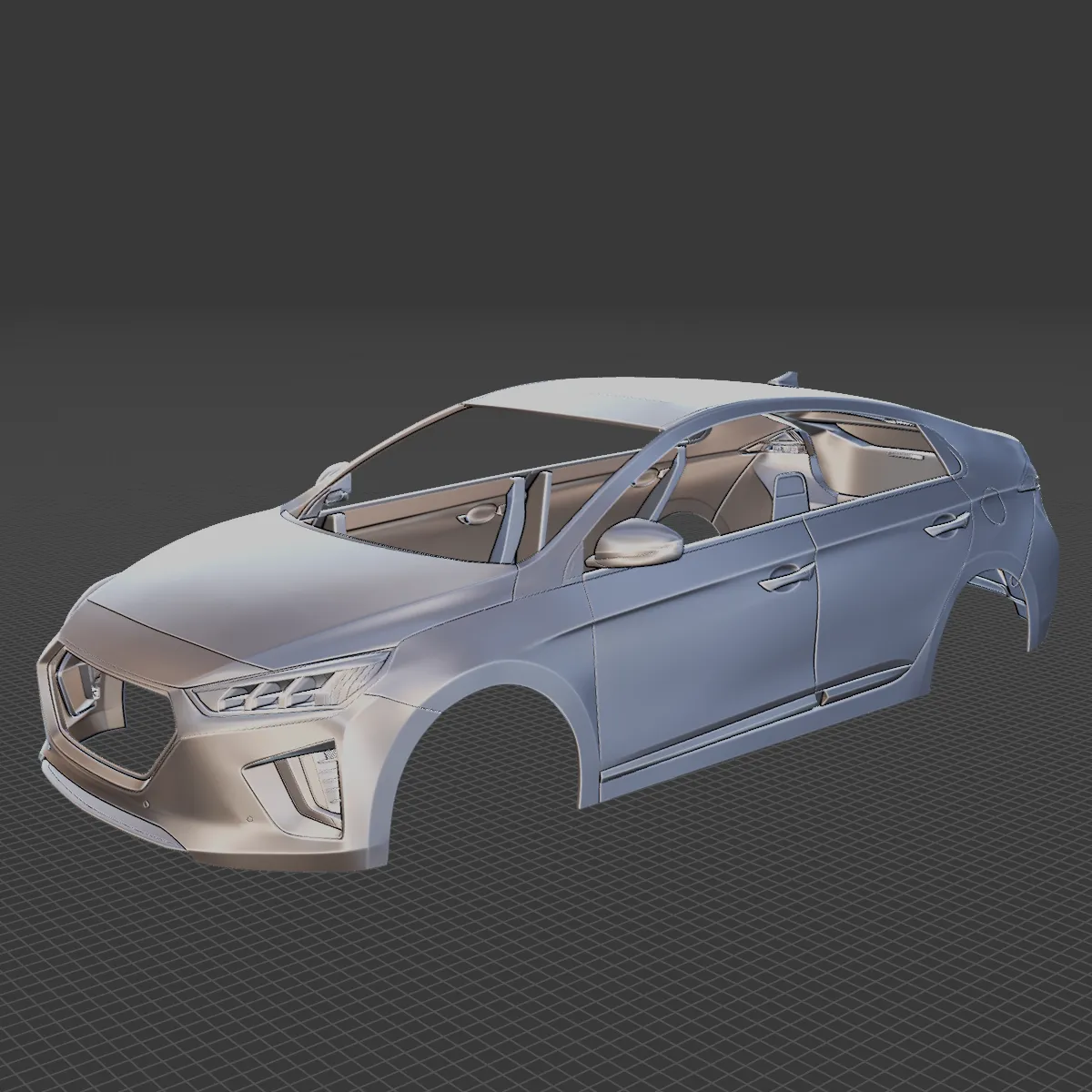 Hyundai Ioniq Hybrid 2019 Body STL 3D Model .c4d .max .obj .3ds .fbx .stl .blend 