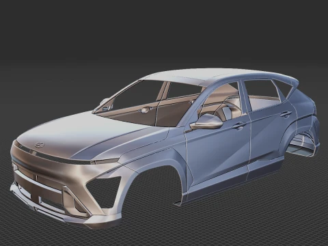 Hyundai Kona 2024 carrosserie STL 3D Model