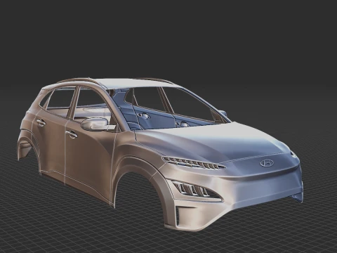 Hyundai Kona Electric 2022 Body STL 3D Model