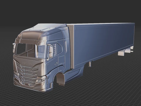 Iveco S-Way 2021 Trailer Body STL 3D Model