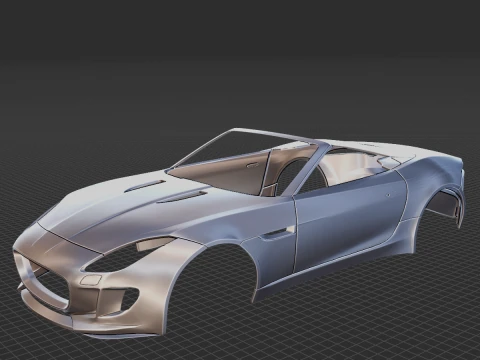 Jaguar F-Type Body STL 3D Model