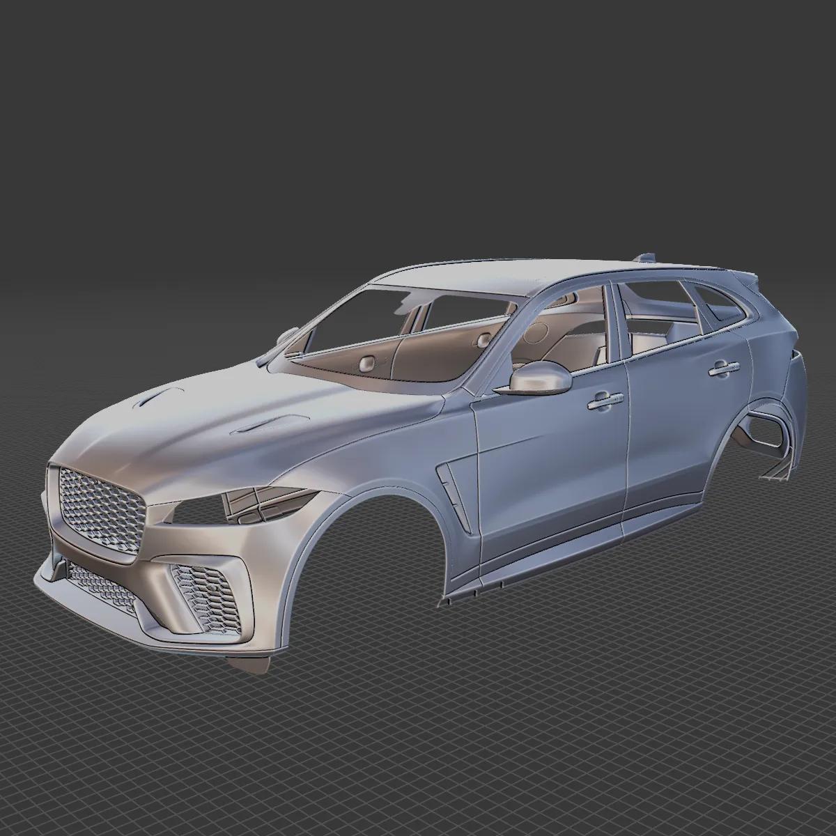 Jaguar F-Pace SVR 2023 Body STL 3D Model .c4d .max .obj .3ds .fbx .stl .blend 
