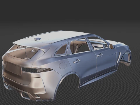 Jaguar F-Pace SVR 2023 Body STL 3D Model