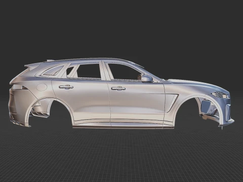 Jaguar F-Pace SVR 2023 Body STL 3D Model