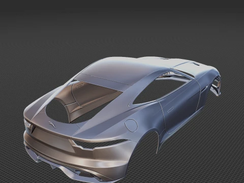 Jaguar F-Type R Coupe 2021 Body STL 3D Model