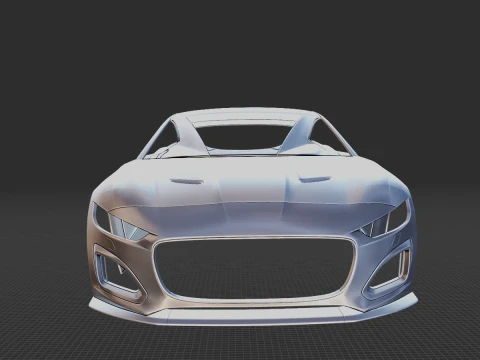 Jaguar F-Type R Coupe 2021 Body STL 3D Model