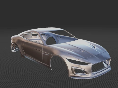 Jaguar F-Type R Coupe 2021 Body STL 3D Model