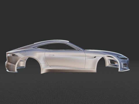 Jaguar F-Type R Coupe 2021 Body STL 3D Model