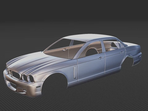 Jaguar XJ 2008 Body STL 3D Model