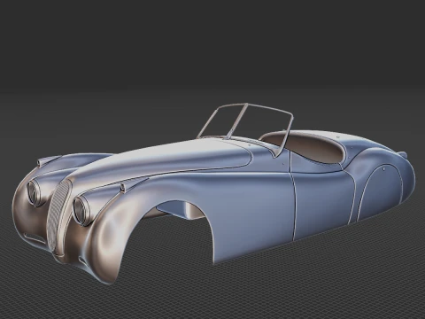 Jaguar XK120 Body STL 3D Model