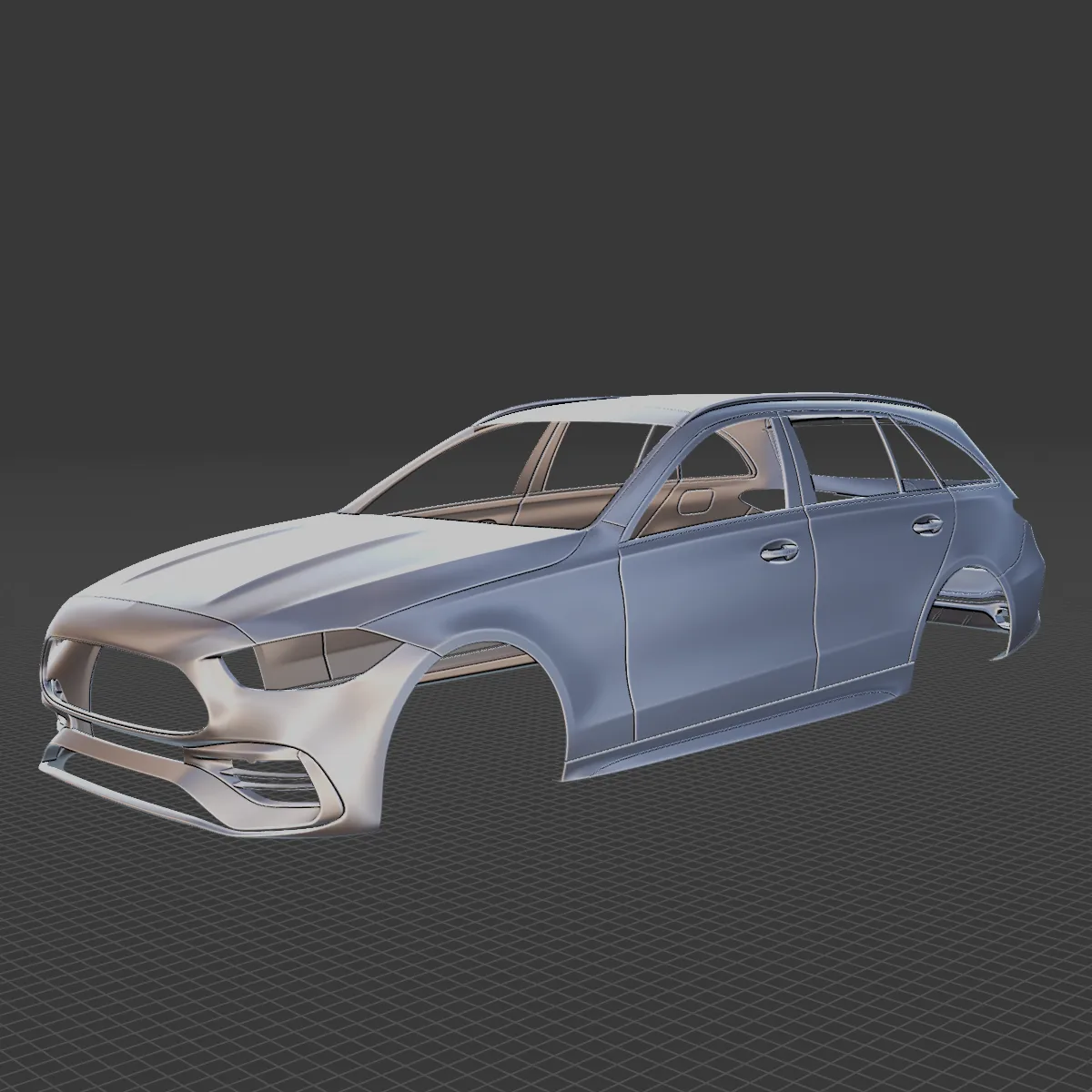 Mercedes-Benz C-Class Estate 2022 Body STL 3D Model .c4d .max .obj .3ds .fbx .stl .blend 