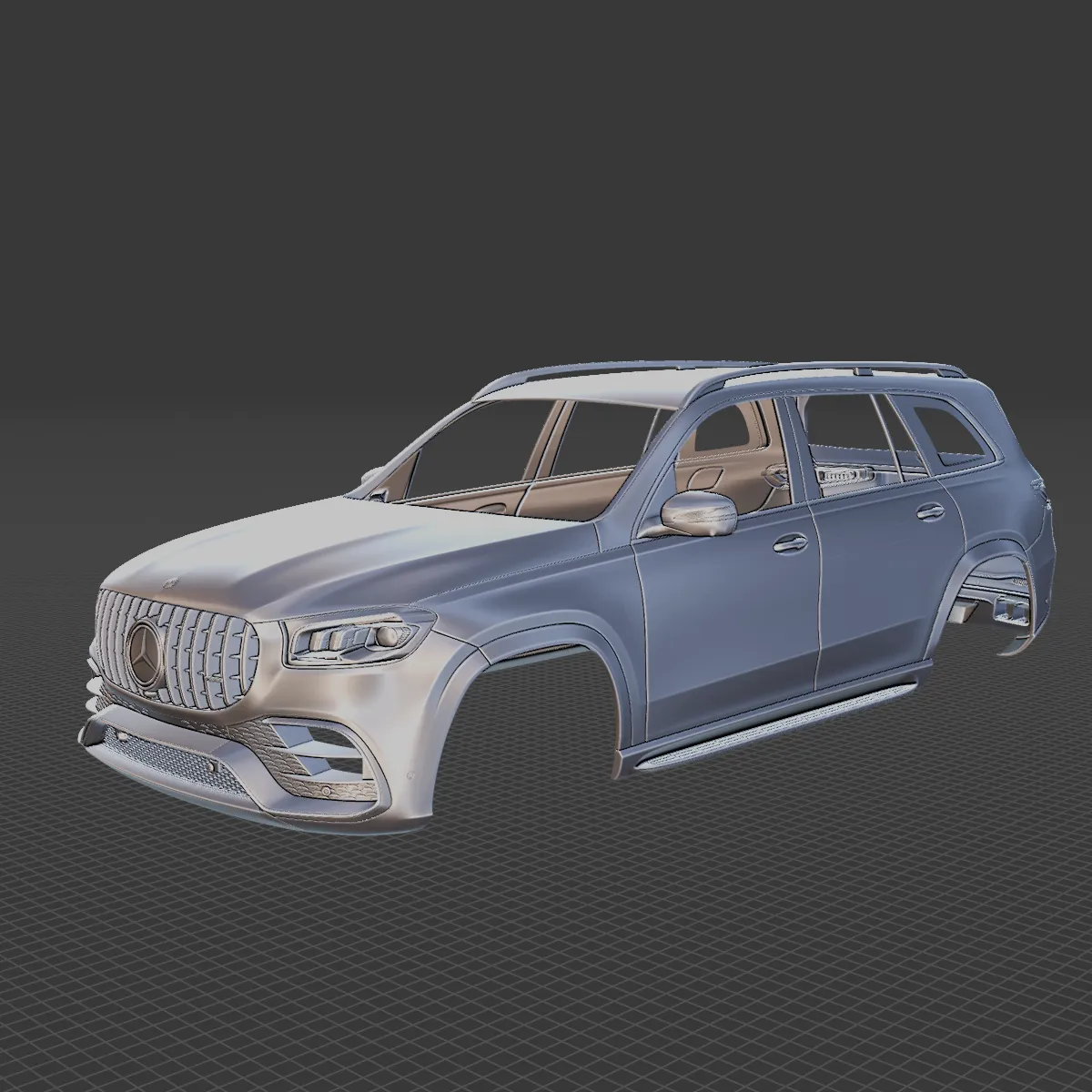 Mercedes-Benz GLS63 AMG 2021 Body STL 3D Model .c4d .max .obj .3ds .fbx .stl .blend 