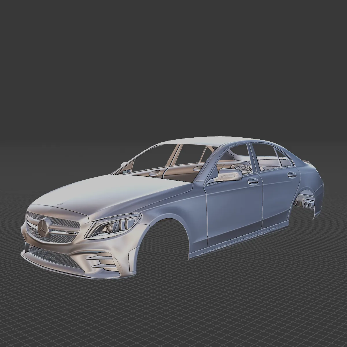 Mercedes-Benz C-Class AMG 4Matic 2019 Body STL 3D Model .c4d .max .obj .3ds .fbx .stl .blend