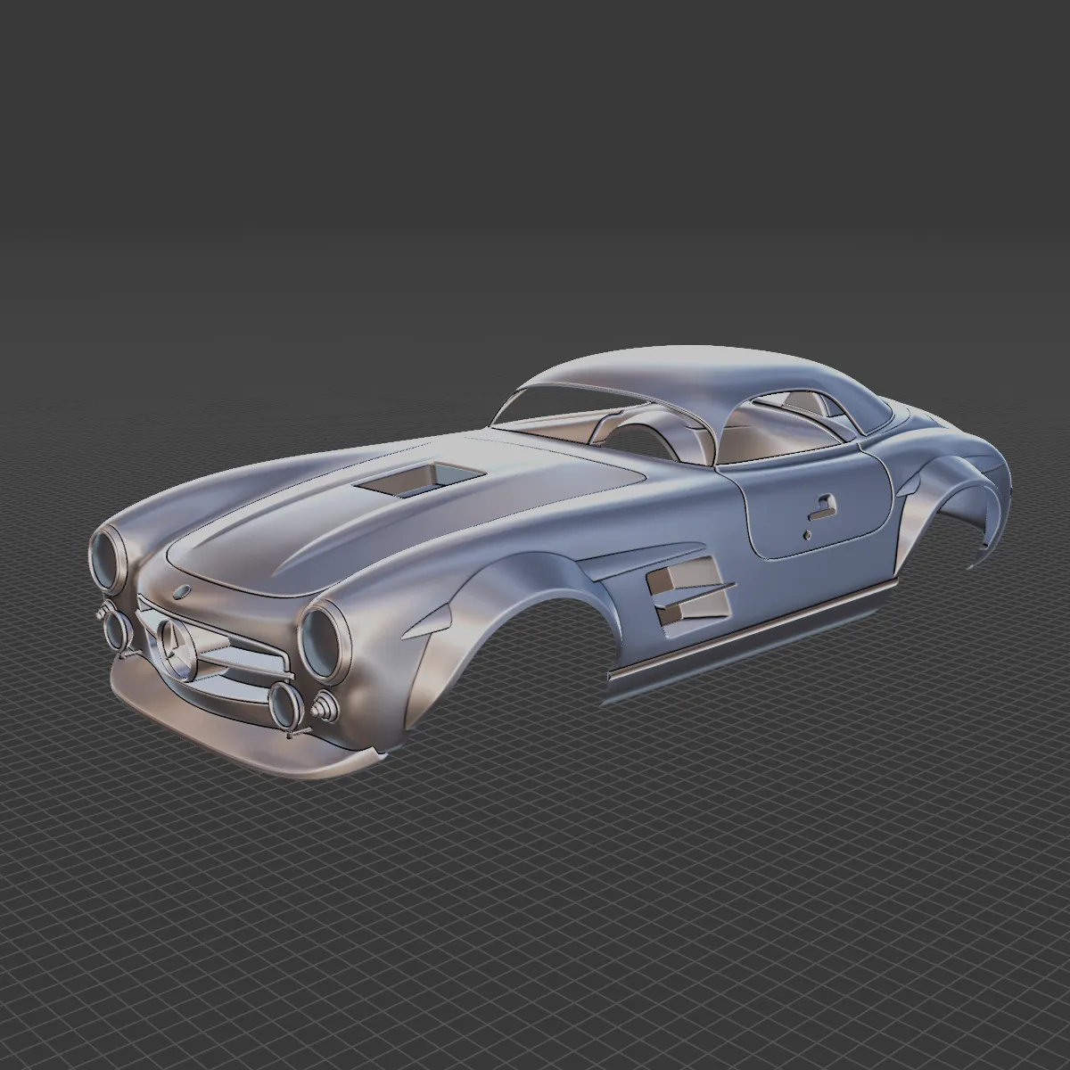 Mercedes-Benz 300 SL Restomod Body STL 3D Model .c4d .max .obj .3ds .fbx .stl .blend