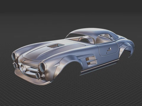Mercedes-Benz 300 SL Restomod Body STL 3D Model