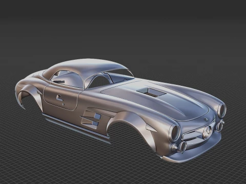 Mercedes-Benz 300 SL Restomod Body STL 3D Model