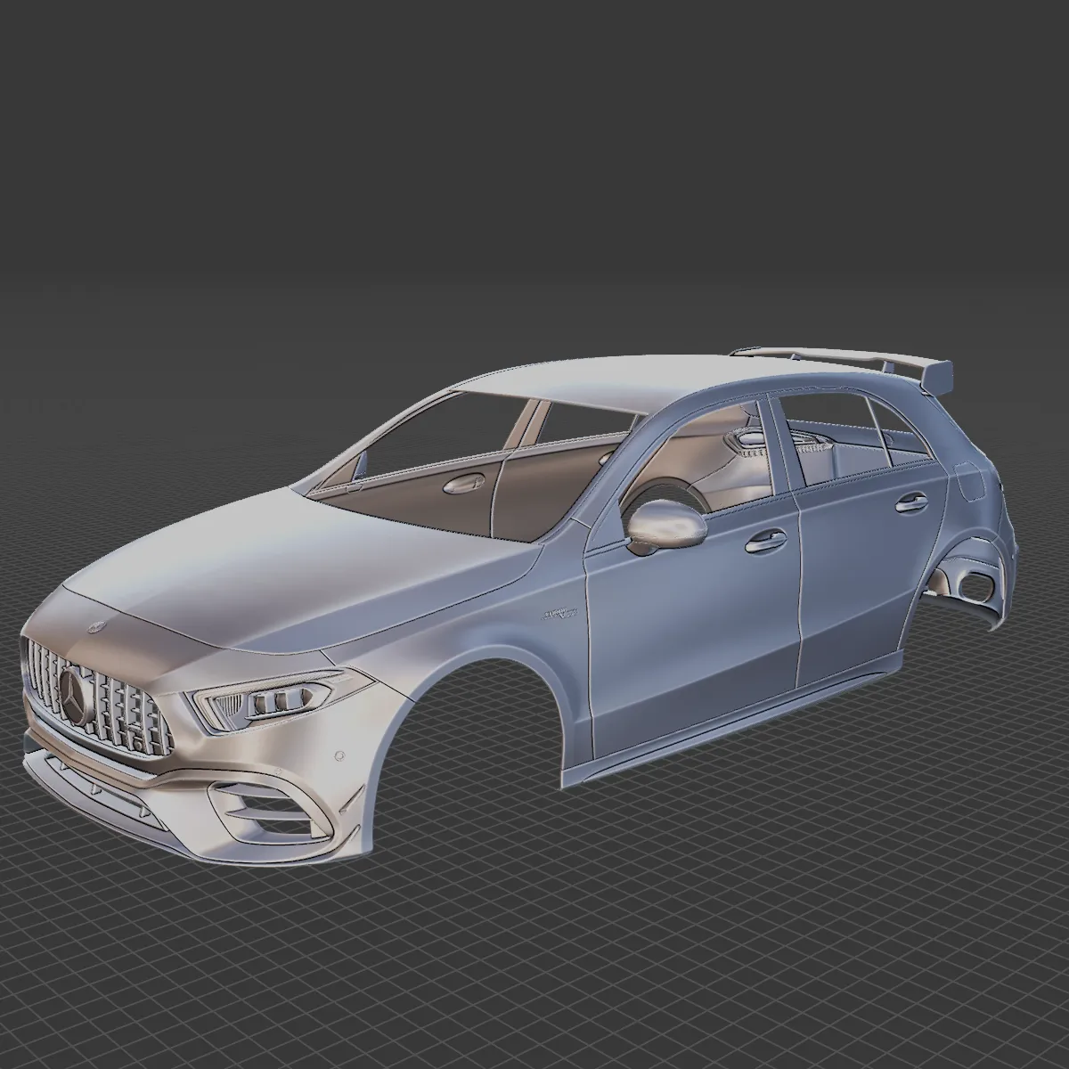 Mercedes-Benz A45 S AMG 2020 Body STL 3D Model .c4d .max .obj .3ds .fbx .stl .blend 