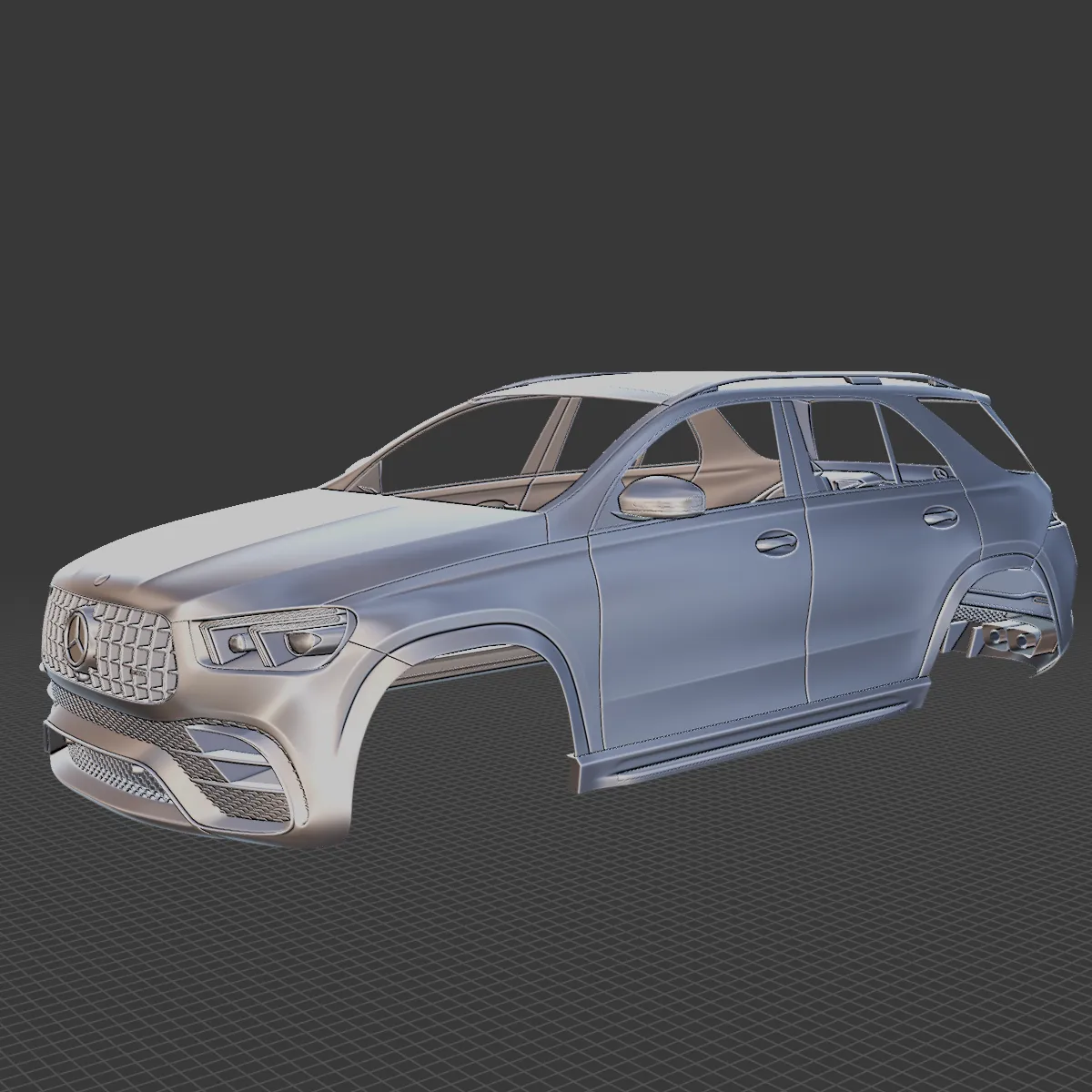 Mercedes-Benz AMG GLE 63 2021 Body STL 3D Model .c4d .max .obj .3ds .fbx .stl .blend 