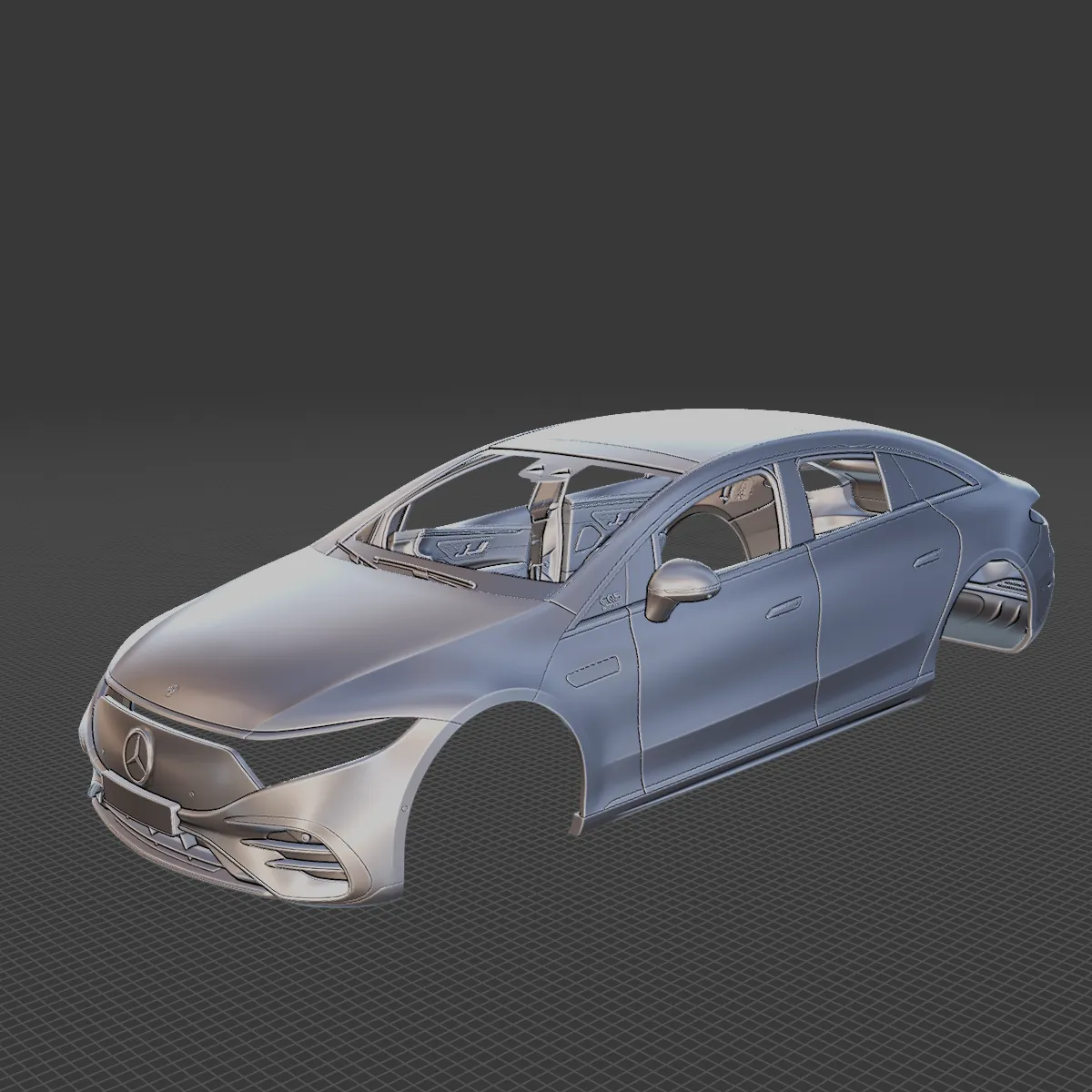 Mercedes-Benz EQS 2022 Body STL 3D Model .c4d .max .obj .3ds .fbx .stl .blend 