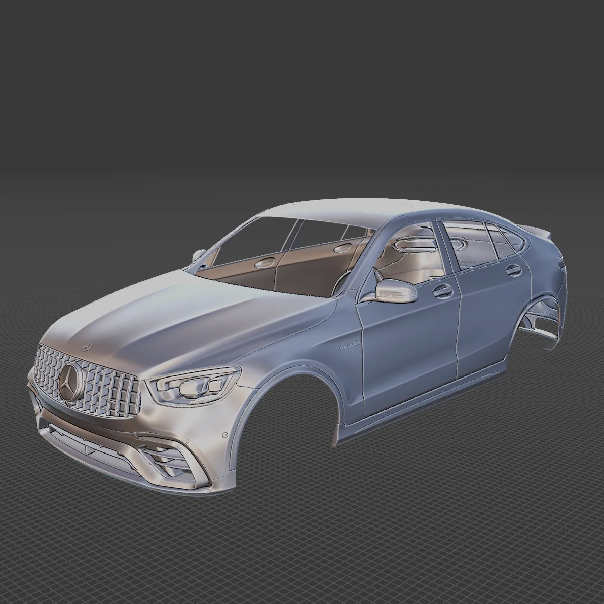 Mercedes-Benz GLC63 S AMG Coupe 2020 Body STL 3D Model .c4d .max .obj .3ds .fbx .stl .blend 