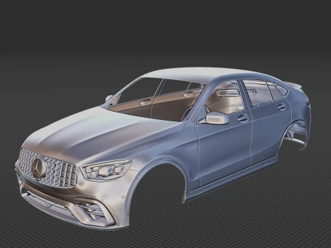 Mercedes-Benz GLC63 S AMG Coupe 2020 Body STL 3D Model
