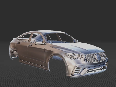 Mercedes-Benz GLC63 S AMG Coupe 2020 Body STL 3D Model