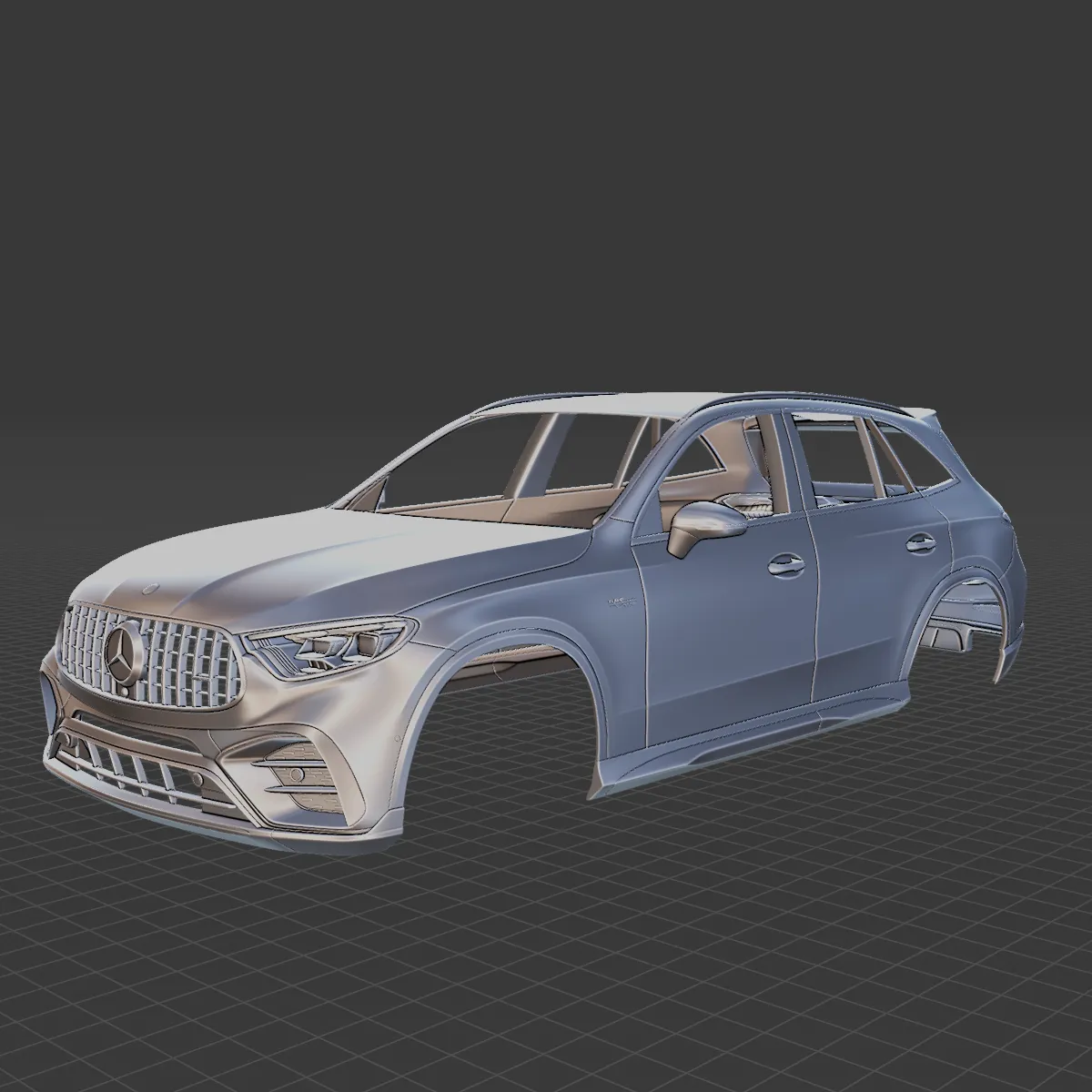 Mercedes-Benz GLC63 S AMG E Performance Body STL 3D Model .c4d .max .obj .3ds .fbx .stl .blend 