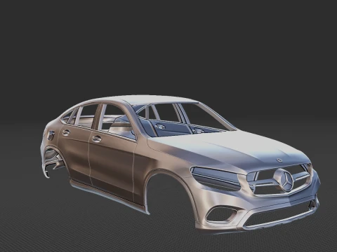 Mercedes-Benz GLC-Class Coupe 2019 Body STL 3D Model
