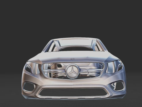 Mercedes-Benz GLC-Class Coupe 2019 Body STL 3D Model