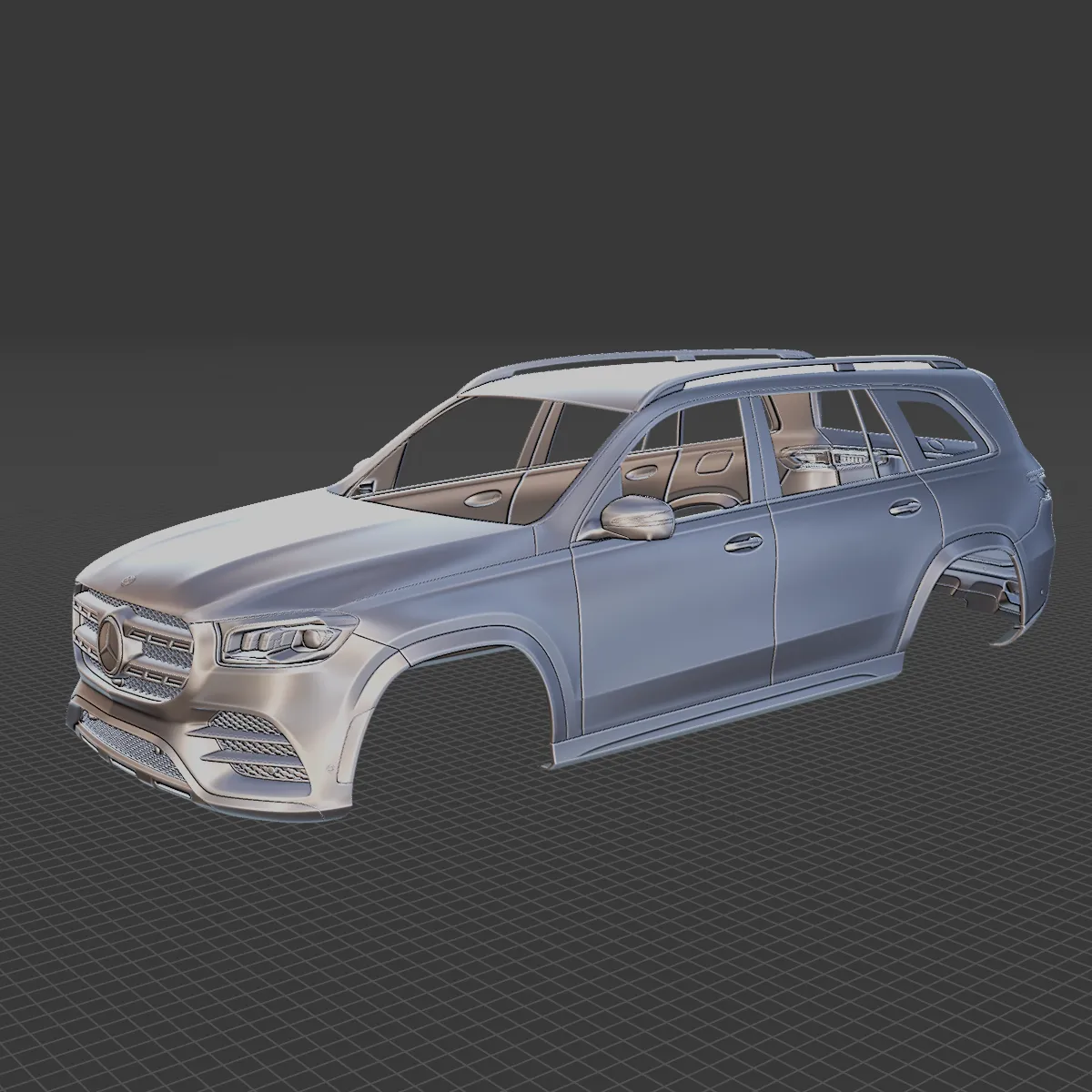 Mercedes-Benz GLS 2020 Body STL 3D Model .c4d .max .obj .3ds .fbx .stl .blend 