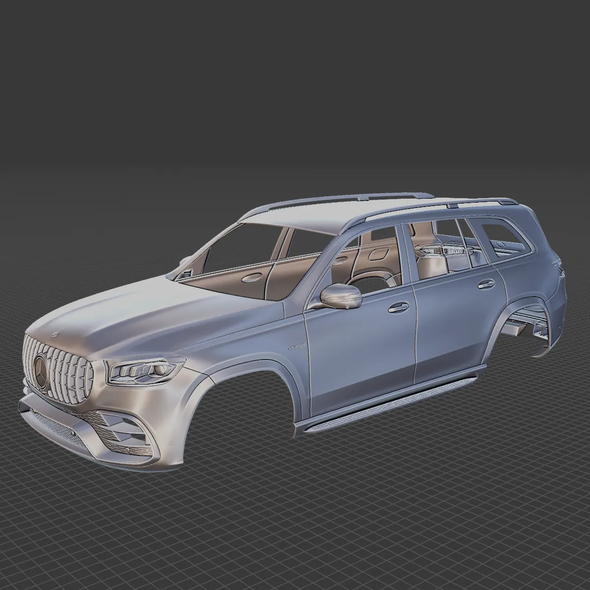 Mercedes-Benz GLS63 AMG 2021 Body STL 3D Model .c4d .max .obj .3ds .fbx .stl .blend