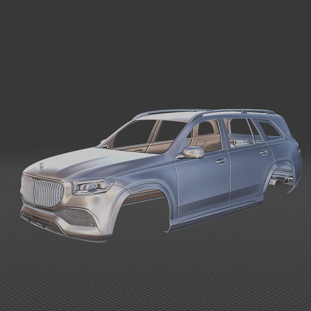 Mercedes-Benz GLS600 Maybach 2021 Body STL 3D Model .c4d .max .obj .3ds .fbx .stl .blend 
