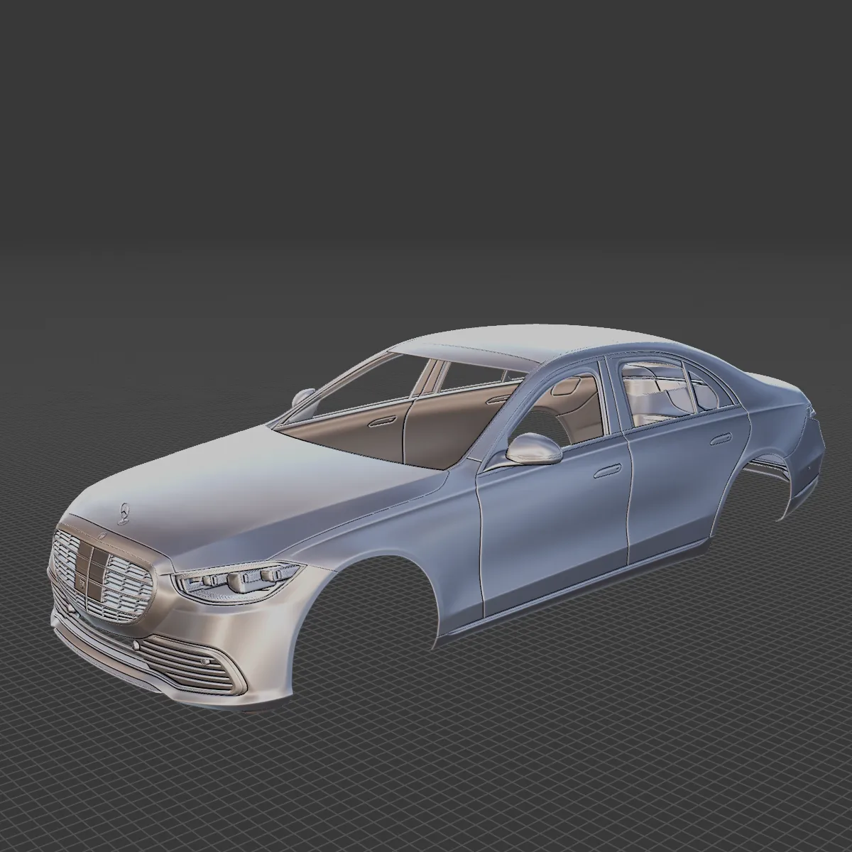 Mercedes-Benz S-Class 2021 Body STL 3D Model .c4d .max .obj .3ds .fbx .stl .blend 